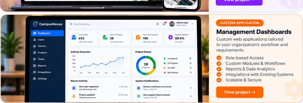 CampusNexus custom management dashboard demo